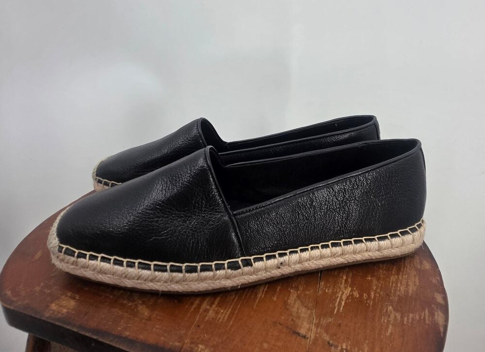 Cole Haan Grand 360 Black Leather Espadrilles Size 8.5 Casual Comfort